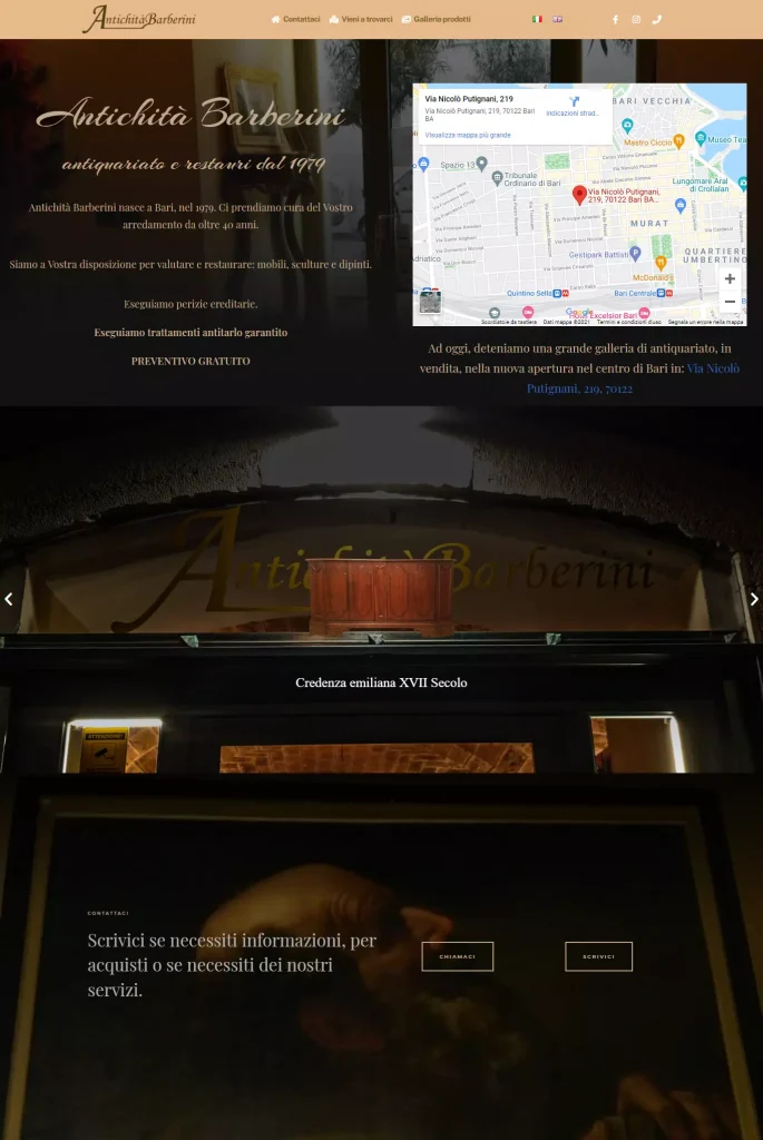 antichità barberini sito vetrina screencapture